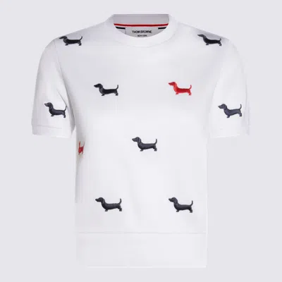 THOM BROWNE WHITE COTTON T-SHIRT