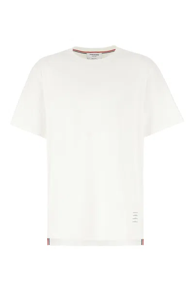 THOM BROWNE WHITE COTTON T-SHIRT