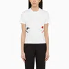 THOM BROWNE THOM BROWNE WHITE COTTON T-SHIRT WITH EMBROIDERY WOMEN