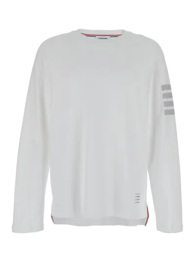 THOM BROWNE WHITE CREWNECK T-SHIRT
