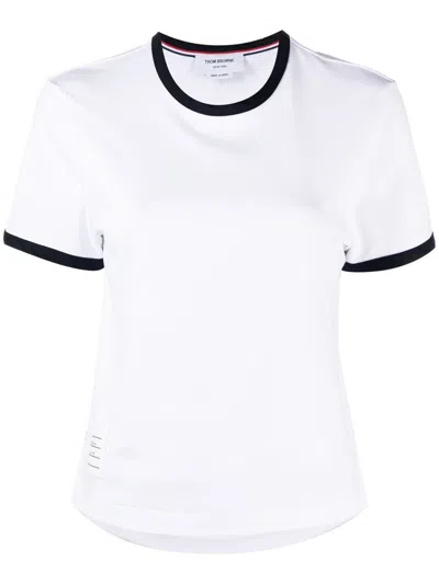 THOM BROWNE WHITE CREWNECK T-SHIRT