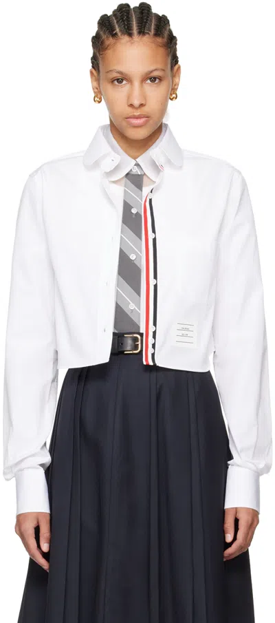 Thom Browne White Cropped Shirt In 100 White