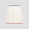 Thom Browne Needle Stitch Wool Pleated Mini Skirt In White