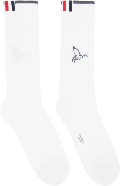 THOM BROWNE WHITE GEESE ICON SOCKS