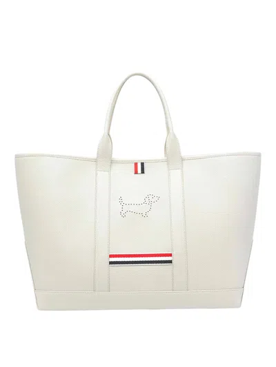 Thom Browne White Hector Tote Bag