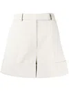 Thom Browne High-waist Cotton Shorts In White