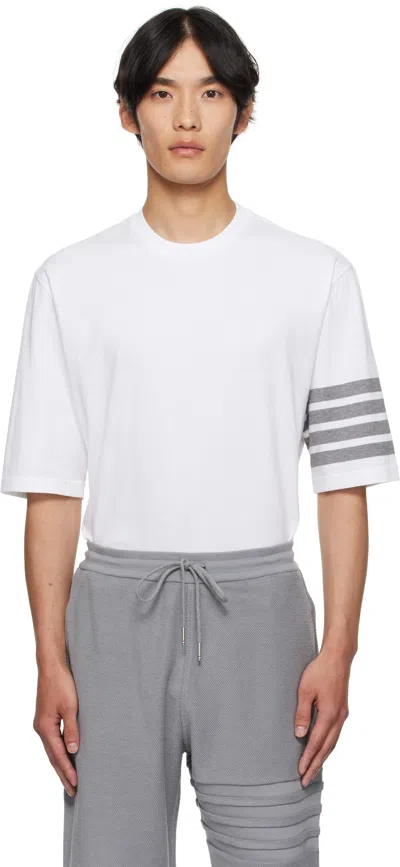 Thom Browne White Jersey 4-bar T-shirt