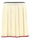Thom Browne Knitted Pleated Skirt In White