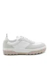 Thom Browne White Leather Sneakers In White