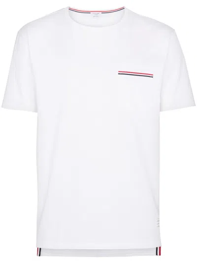 THOM BROWNE WHITE LOGO PRINT T-SHIRT