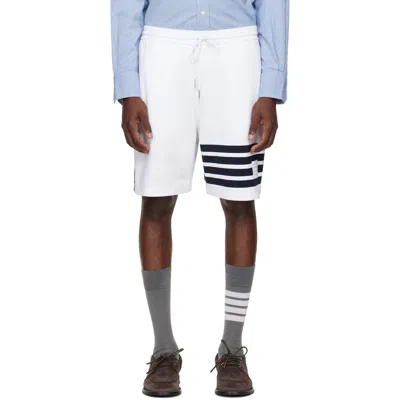 Thom Browne White Loopback 4-bar Sweat Shorts