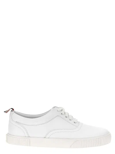 THOM BROWNE WHITE LOW TOP SNEAKERS