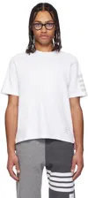 Thom Browne 4-bar Stripes Crewneck T-shirt In 100 White