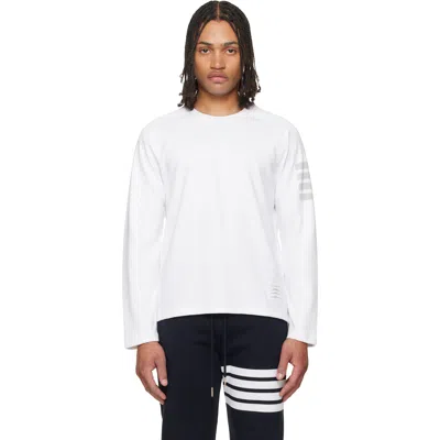 Thom Browne White Milano Cotton 4-bar T-shirt