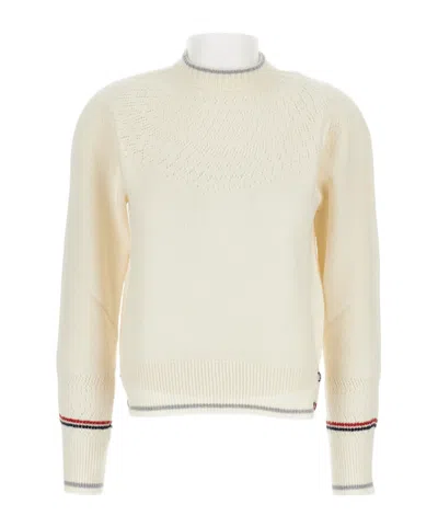 Thom Browne Long Sleeve Sweater In Neutral