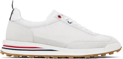 THOM BROWNE WHITE NYLON TECH SNEAKERS
