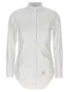 Thom Browne Oxford Cotton Shirt With Curved Hem In White