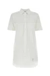 Thom Browne Sequin Embellished Mini Shirt Dress In White