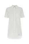Thom Browne Sequin Embellished Mini Shirt Dress In White