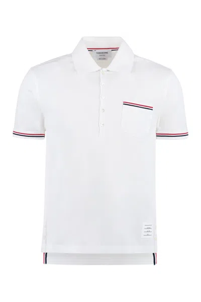 Thom Browne White Piquet Polo Shirt