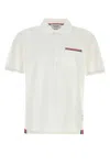 Thom Browne White Piquet Polo Shirt In Neutral
