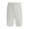 Thom Browne White Polyester Bermuda Shorts In White