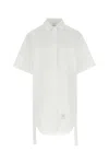 Thom Browne White Poplin Shirt Mini Dress In White