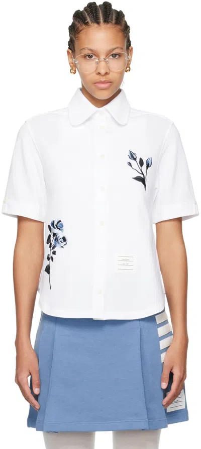 Thom Browne White Rose Shirt In 100 White