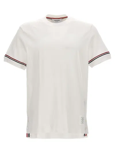 THOM BROWNE WHITE RWB DETAIL T-SHIRT