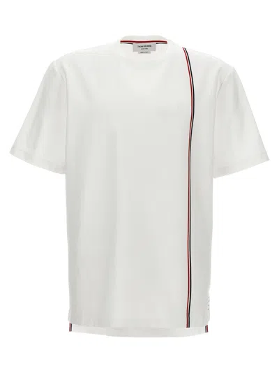 Thom Browne Rwb Stripe Cotton T-shirt In White | ModeSens