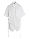 Thom Browne Distinctive Logo Patch Shirt Dress In White
