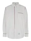 Thom Browne Long-sleeve Cotton Shirt With Subtle Piping Details In Multicolor