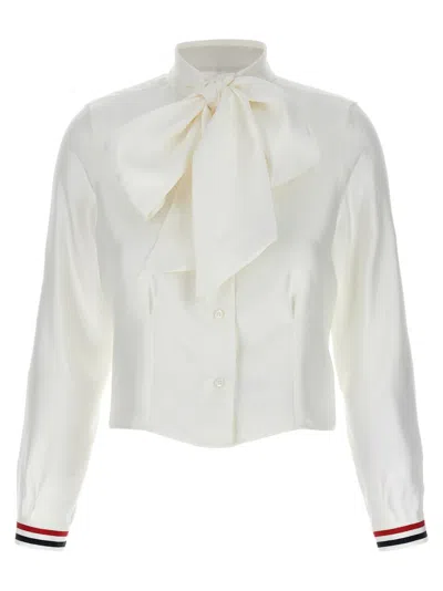 THOM BROWNE WHITE SILK SHIRT