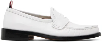 Thom Browne Penny-slot Rwb Loafers In 100 White