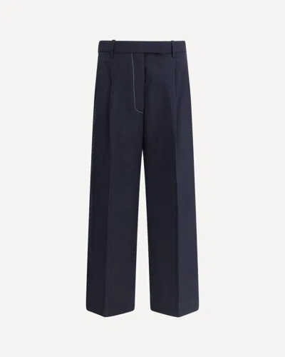 Thom Browne White Stitching Wool Pants
