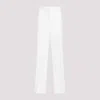 THOM BROWNE WHITE STRAIGHT LEG COTTON CHINO PANTS