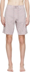Thom Browne White Stripe Swim Shorts In 960 Rwbwht