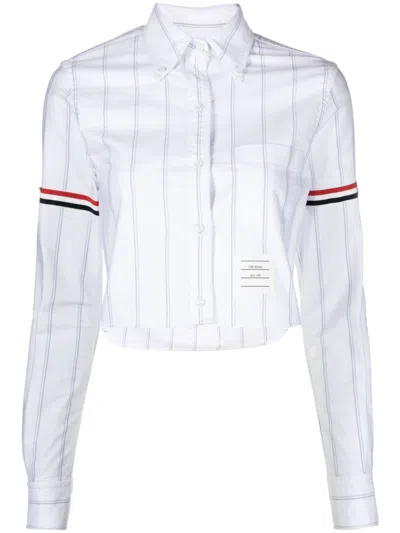 THOM BROWNE WHITE STRIPED SHIRT