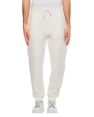 Thom Browne White Sweatpants With Embossed Seams