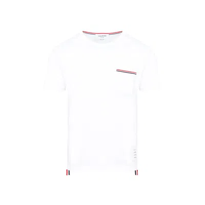 THOM BROWNE THOM BROWNE WHITE T-SHIRT IN COTTON