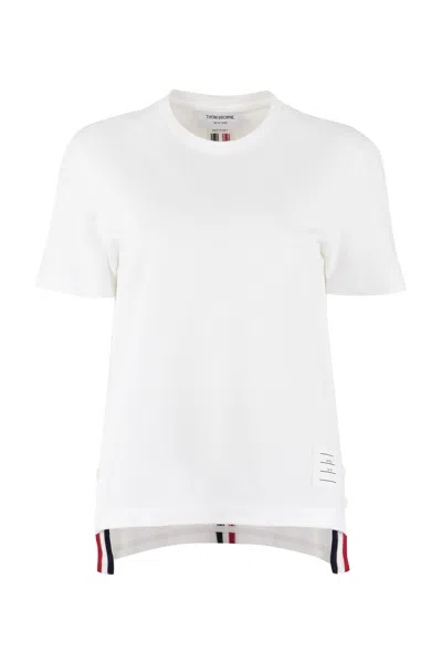 Thom Browne White T-shirt With Tricolour Detail