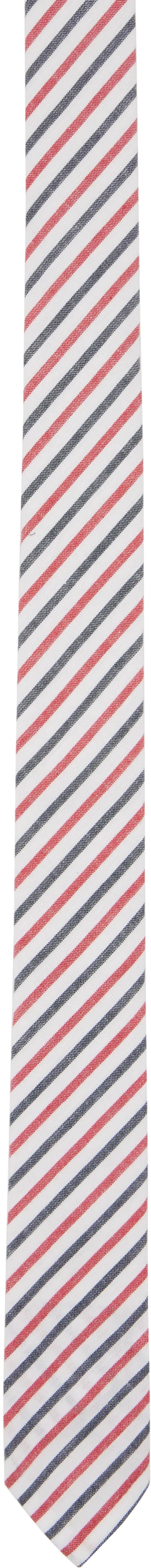 Thom Browne White Wide Uni Stripe Madras Cotton Tie In 960 Rwbwht