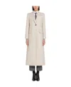 Thom Browne Wide-lapel Flap-pockets Overcoat In White