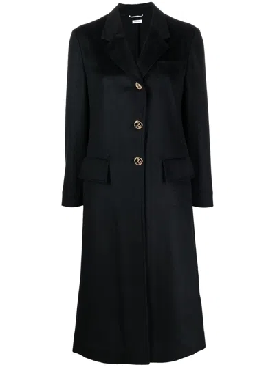 Thom Browne Wide-lapel Single-breasted Overcoat In Blue