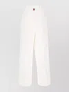 Thom Browne Wide-leg Cotton Blend Trousers With High Waist