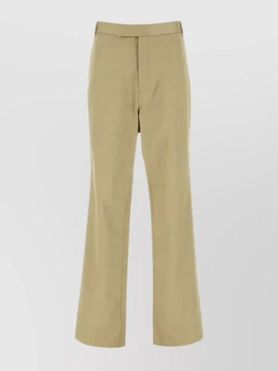 THOM BROWNE WIDE-LEG COTTON PANTS WITH SLANT AND SLIT POCKETS