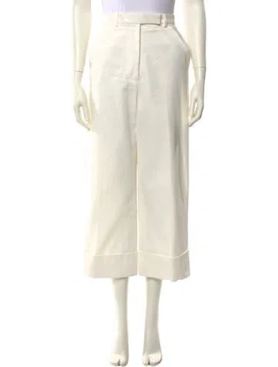 Pre-owned Thom Browne Wide Leg Pants In White