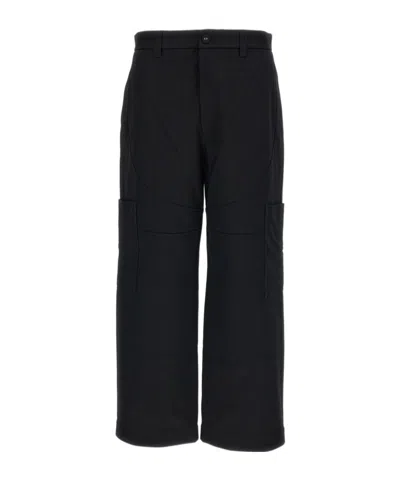 Thom Browne Chap Wide-leg Cotton Twill Trousers In Black