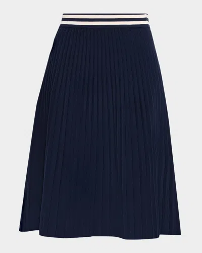 Thom Browne Wide Rib A-line Skirt In Blue