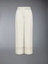 Thom Browne Selvedge Denim Wide Leg Pants In White